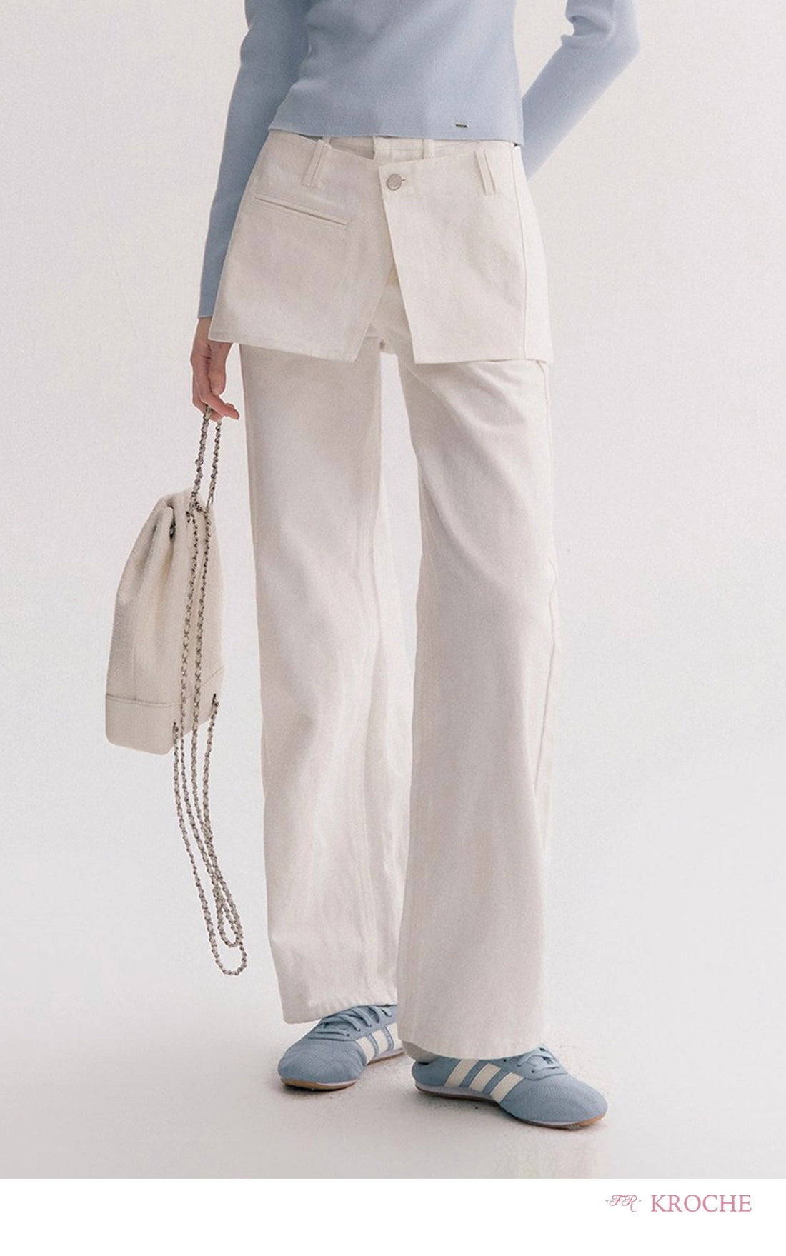 Kroche Denim straight-leg jeans ( skirt panel removable )