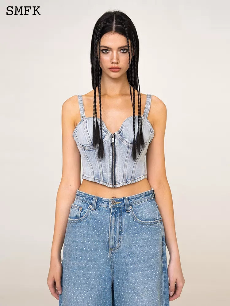 SMFK wild world denim corset