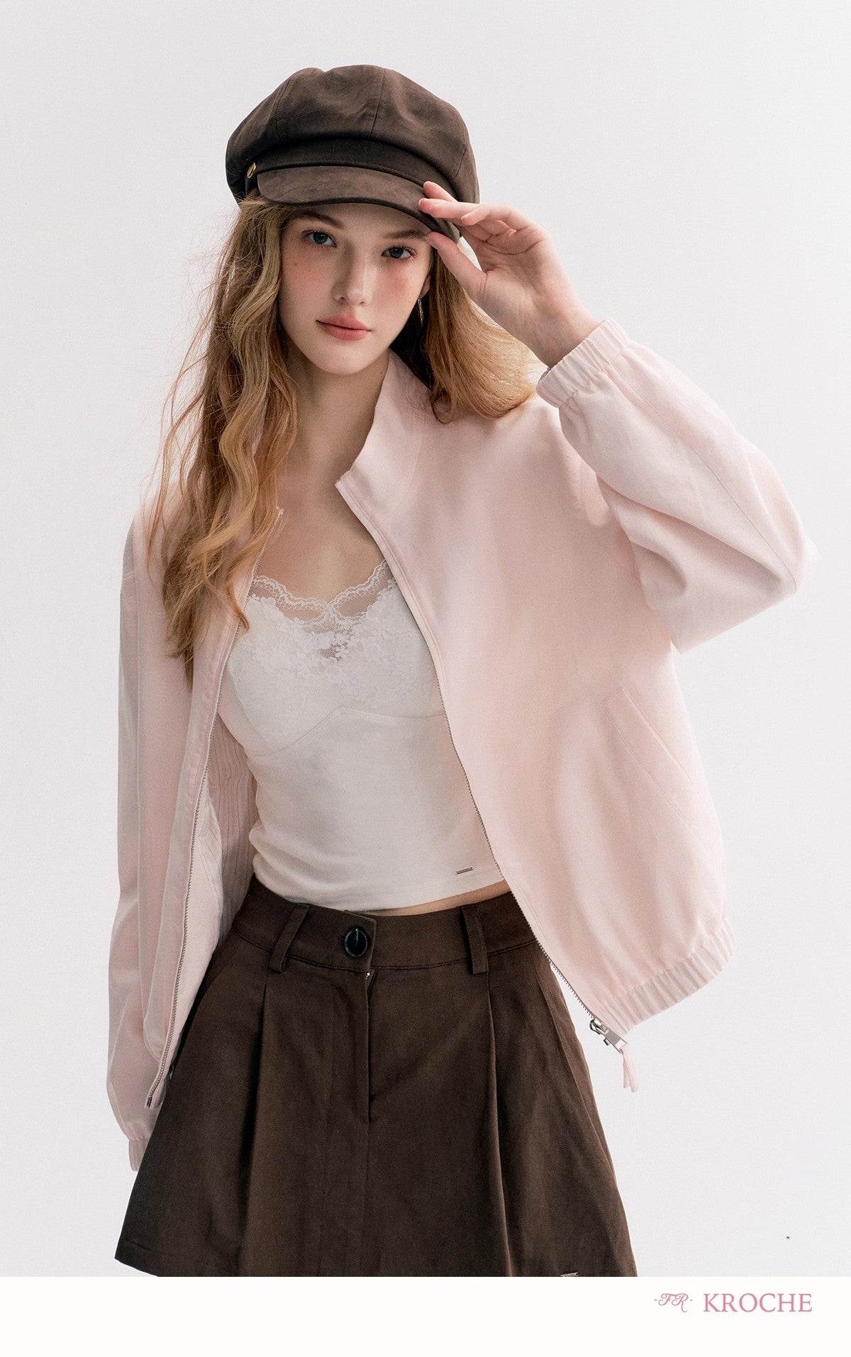 Kroche Ribbed Oversized Bomber Jacket