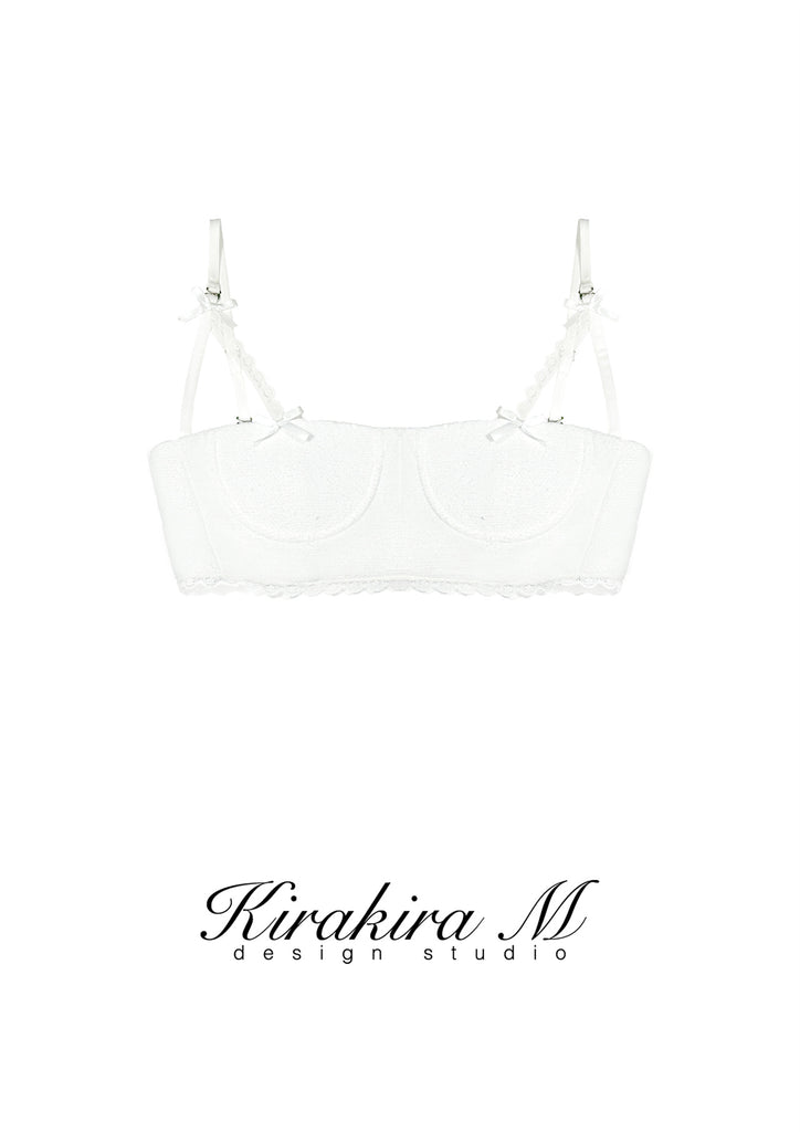 Kirakira.M White tweed V-neck set(separate)