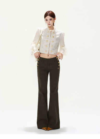 CYNR Vintage Low-Rise Flare Pants