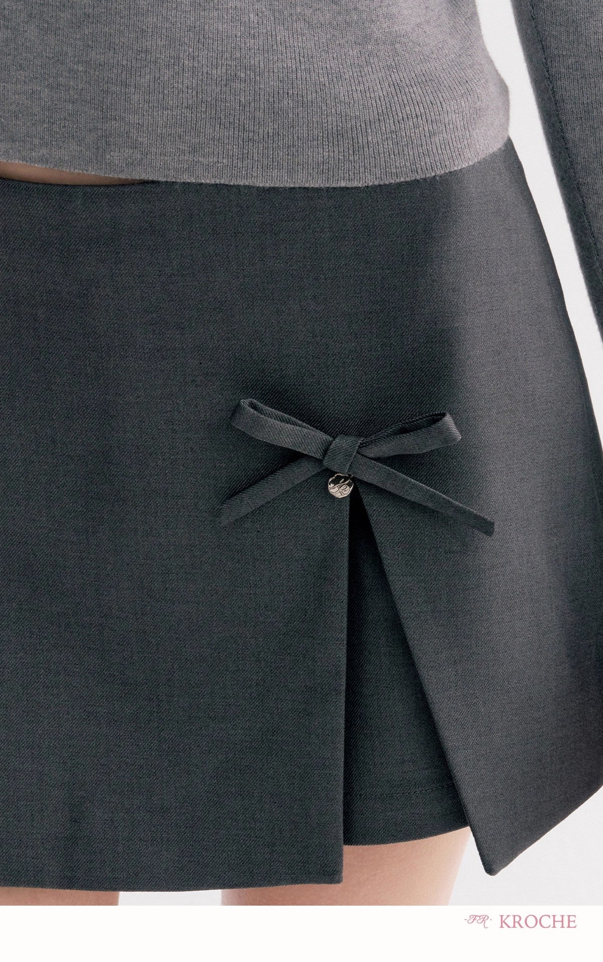 Kroche Bow-Accented A-Line Short Culottes