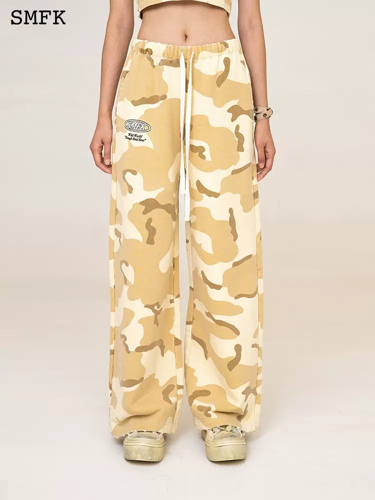 SMFK wild world camo wide leg pants