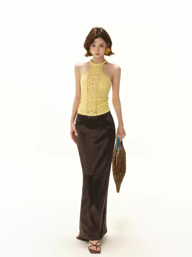 CYNR Island style lace hollow lace top