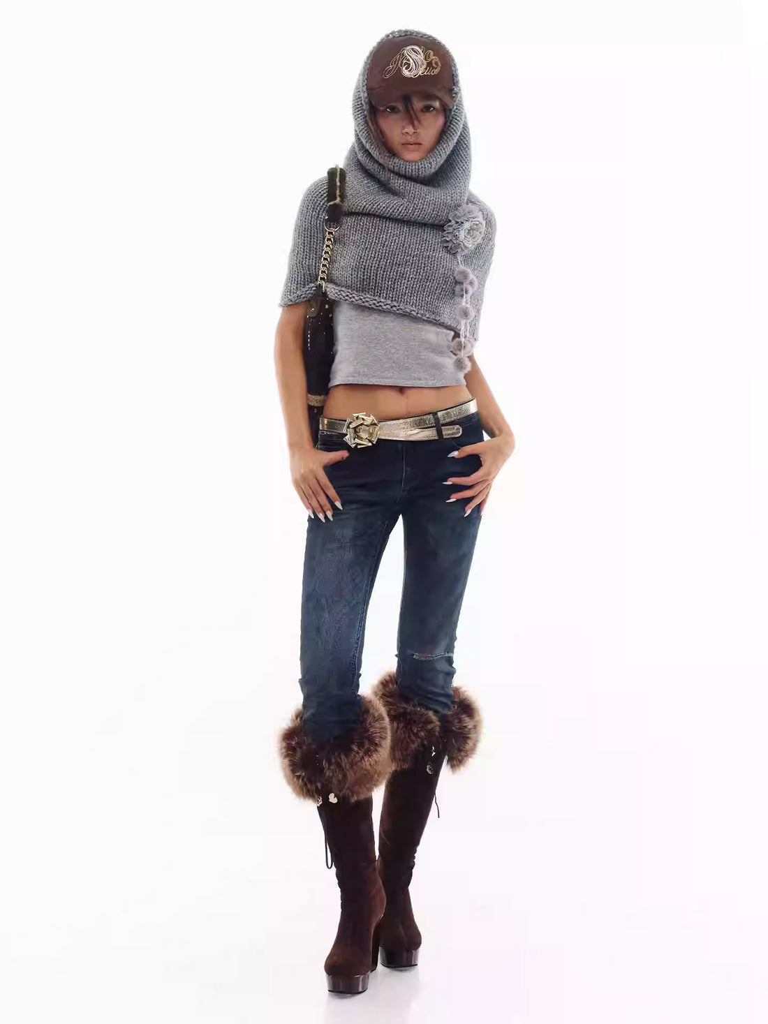 JELLOJELLO Wool yarn lace sweater