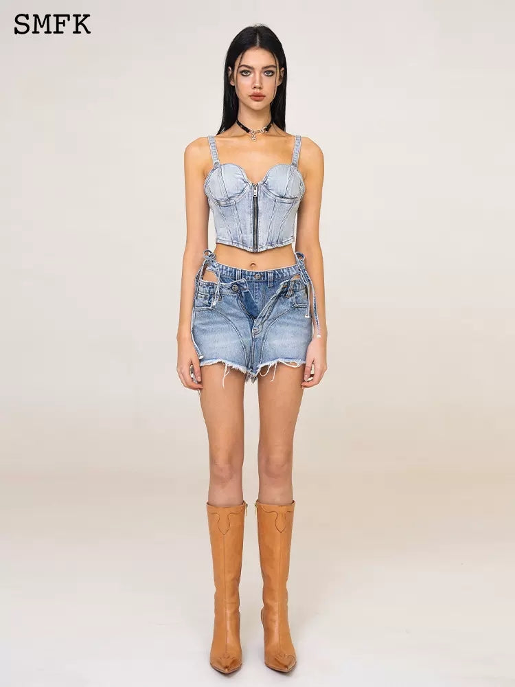 SMFK wild world denim corset