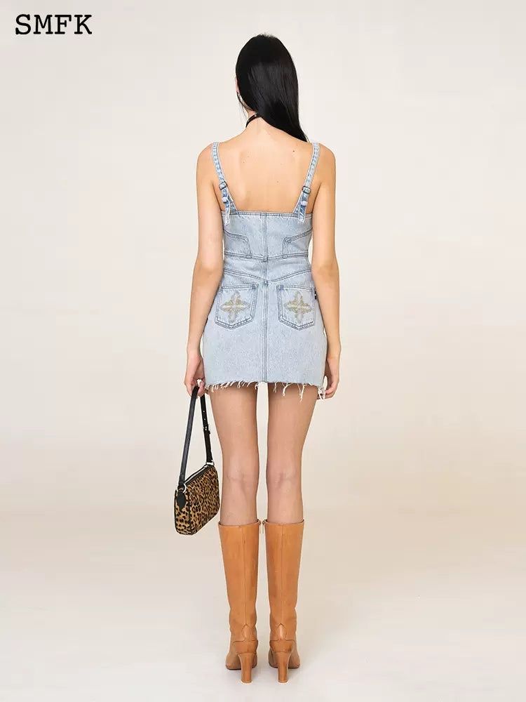 SMFK wild world Rock denim dress with bra