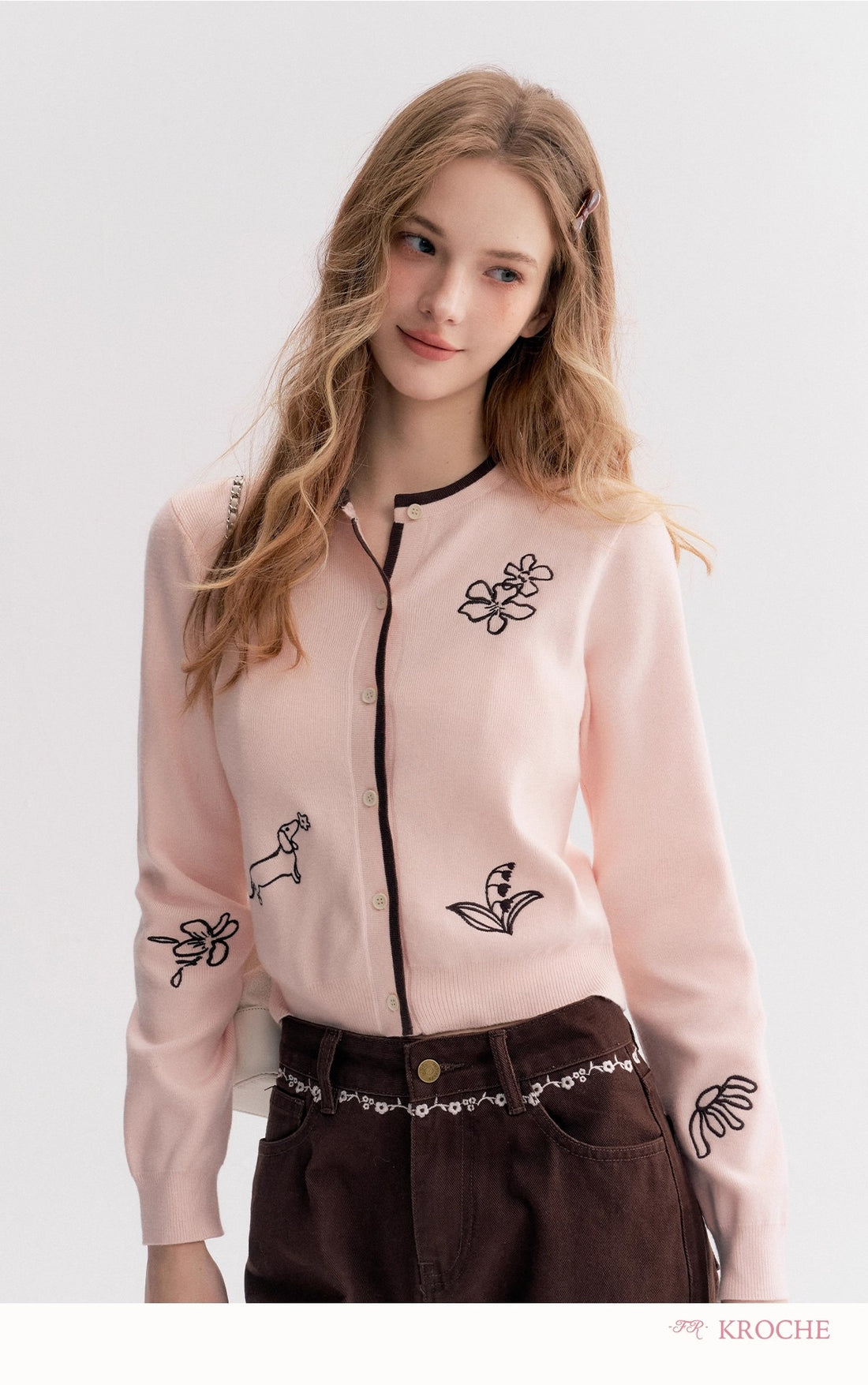 Kroche Long-Sleeve Knit Cardigan（2 color）