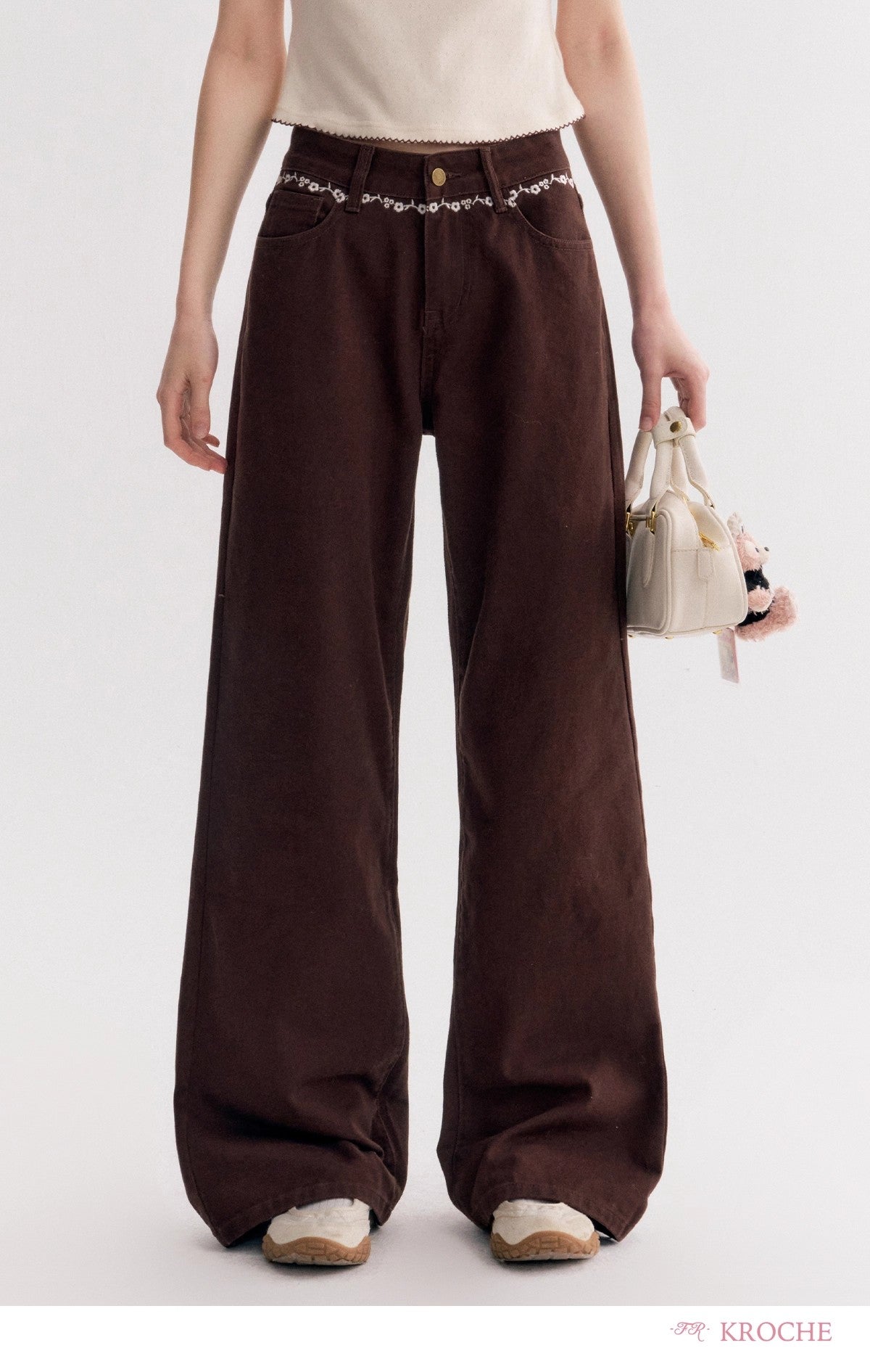 Kroche Knit Cotton Wide-Leg Jeans