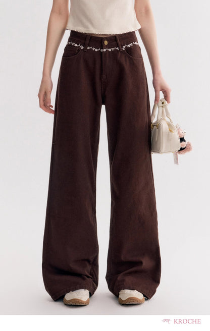 Kroche Knit Cotton Wide-Leg Jeans