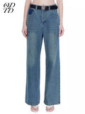 ODTD High waisted casual jeans（with belt）