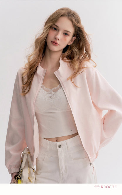 Kroche Ribbed Oversized Bomber Jacket