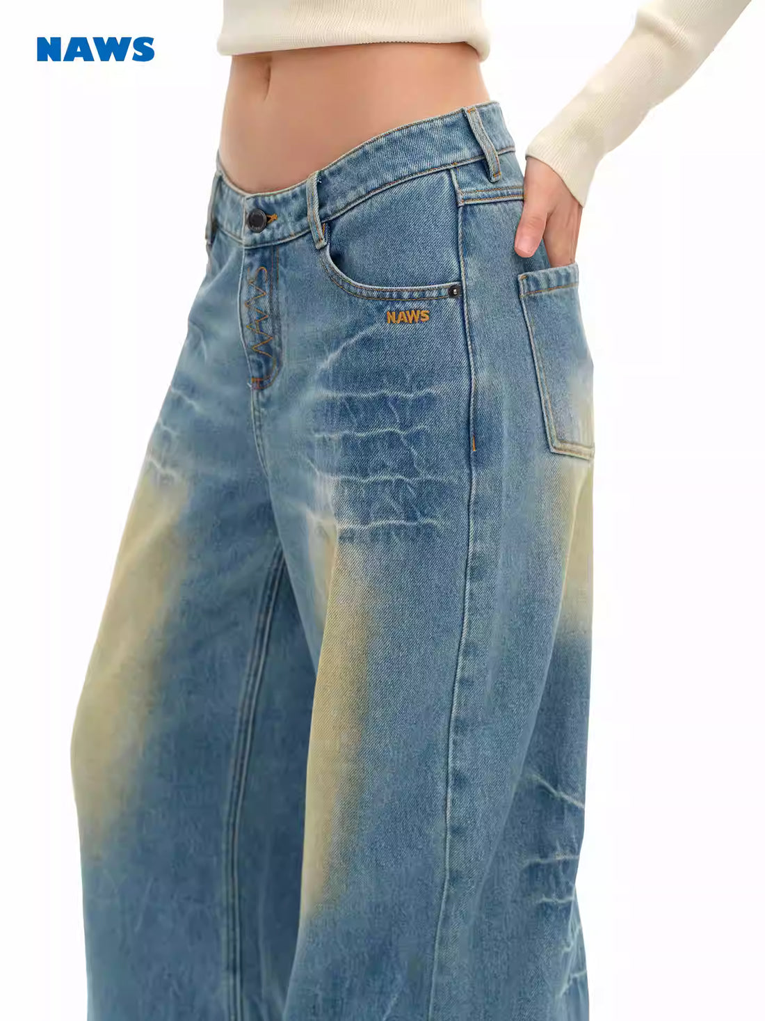 NAWS Make old medium waist loose pants