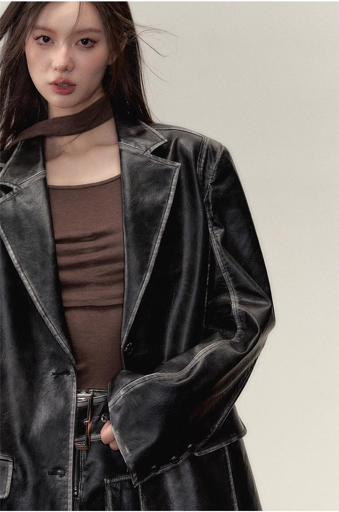 VIA PITTI PU leather jacket Or leather skirt