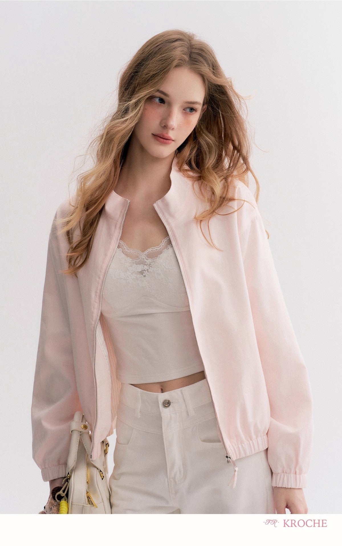 Kroche Ribbed Oversized Bomber Jacket