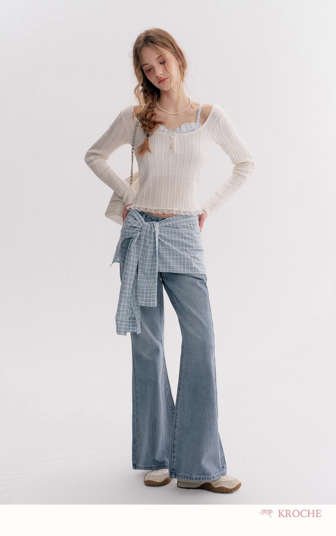 Kroche High-Waist Slim-Fit Bootcut Jeans