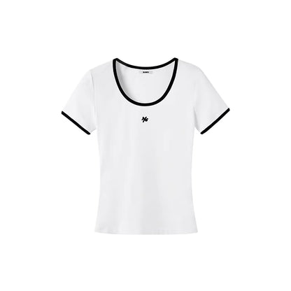 NAWS Color blocking round neck slim fit sports T-shirt