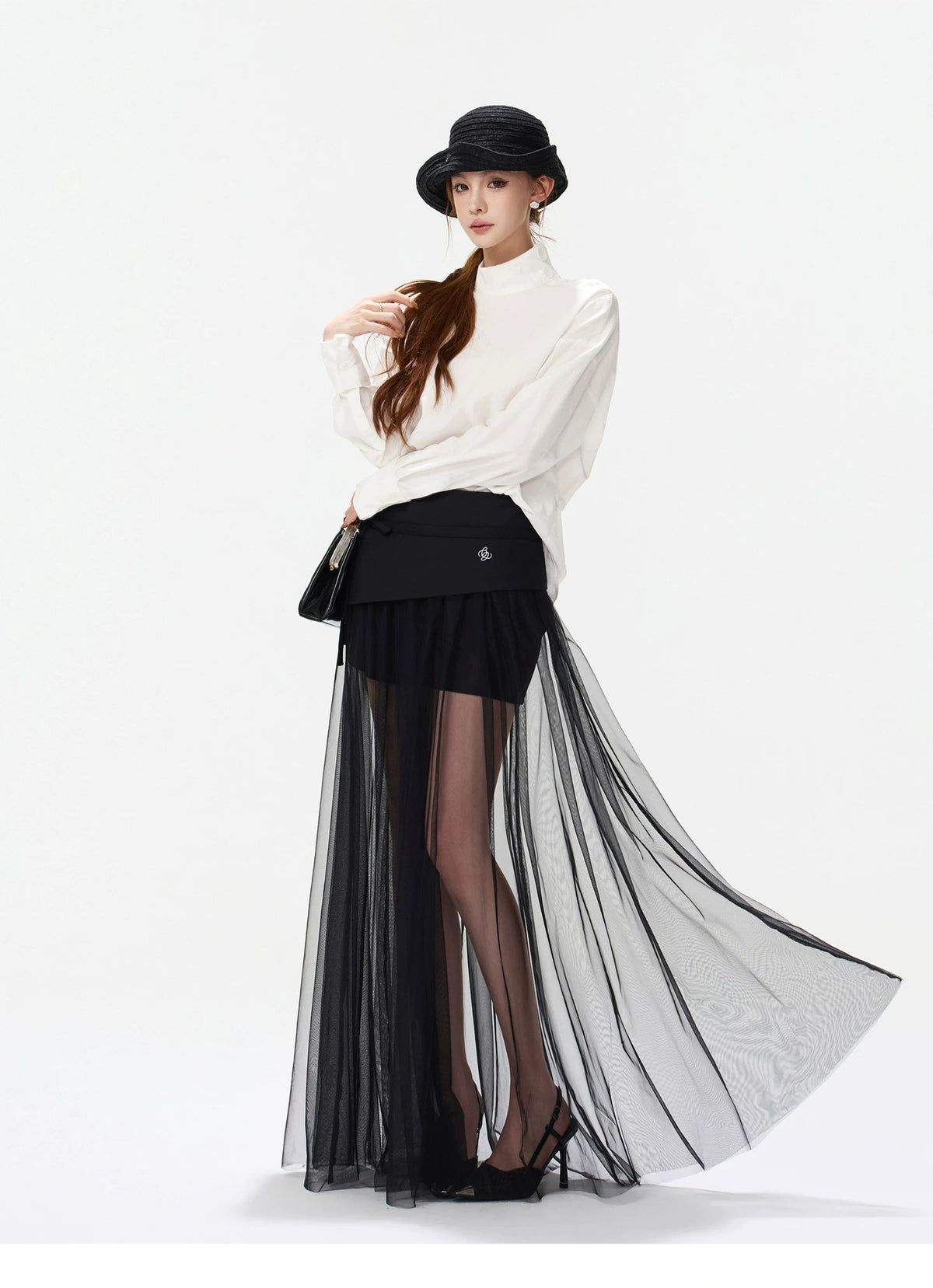 CYNR Minimalist Mock Neck Blouse