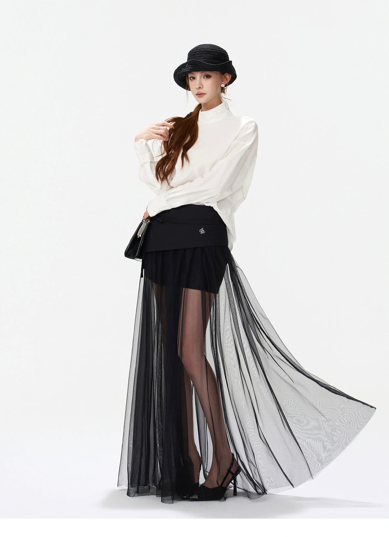 CYNR Minimalist Mock Neck Blouse