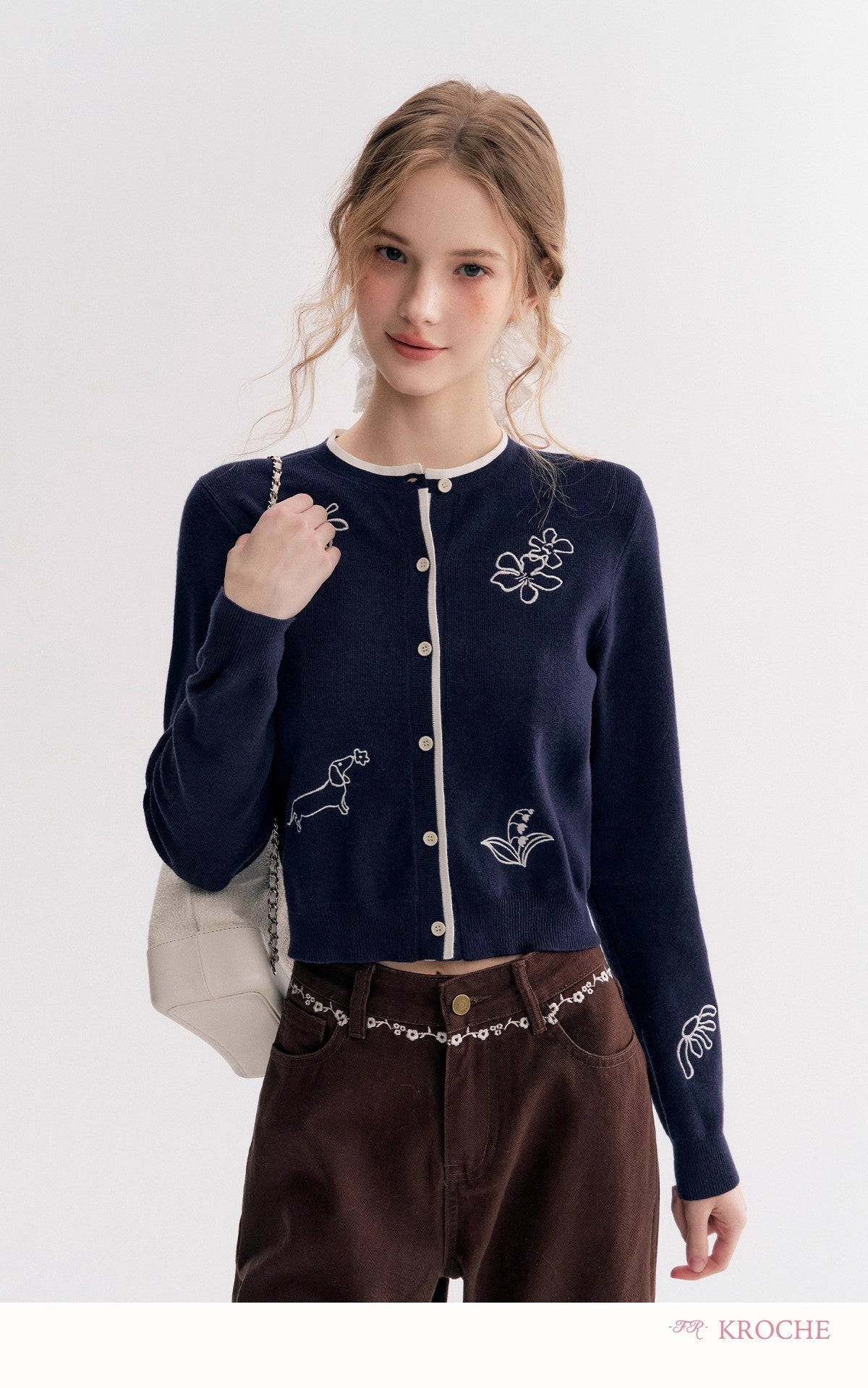 Kroche Long-Sleeve Knit Cardigan（2 color）