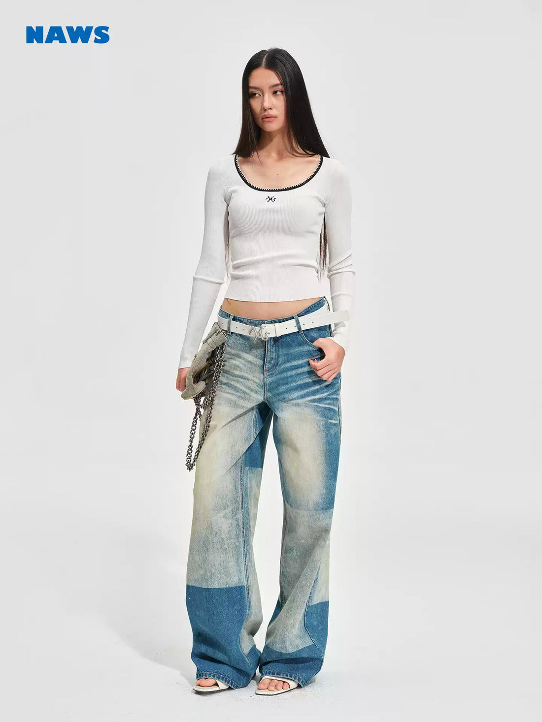 NAWS Retro washed loose straight leg pants