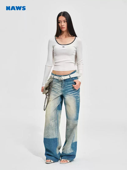 NAWS Retro washed loose straight leg pants