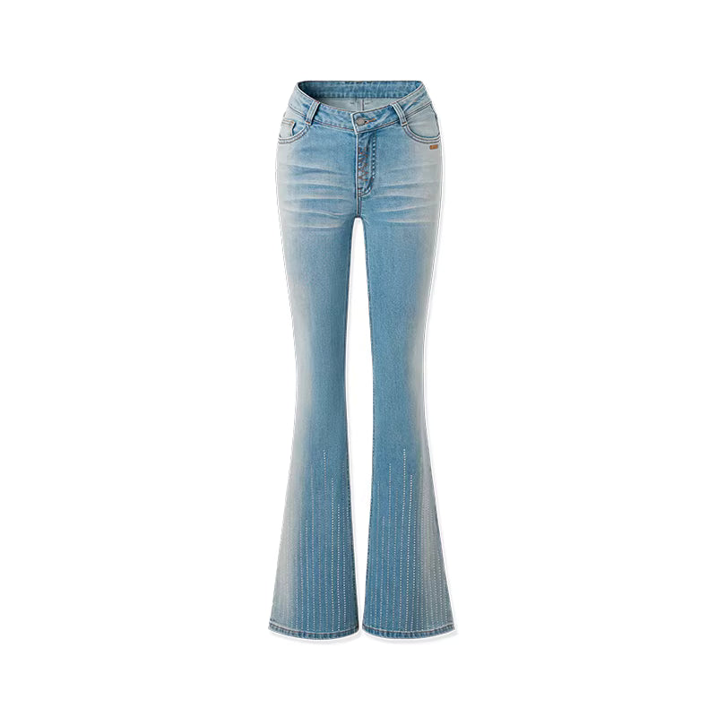 NAWS Hot stamping versatile mid waist tight flared pants