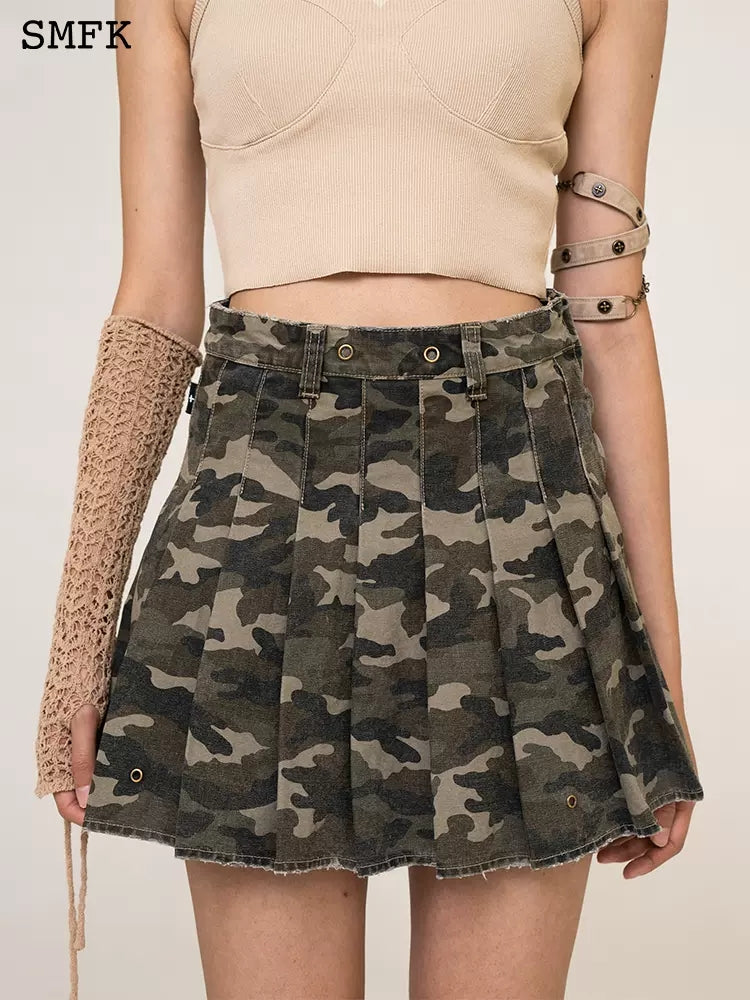 SMFK wild world green camouflage skirt