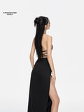 ARDEN CODE Suspended satin long dress