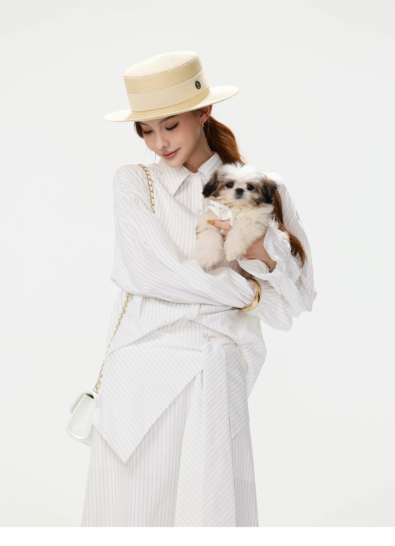 CYNR Bow-Tie Blouse and Skirt Set