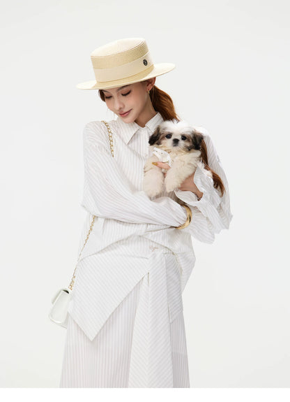 CYNR Bow-Tie Blouse and Skirt Set