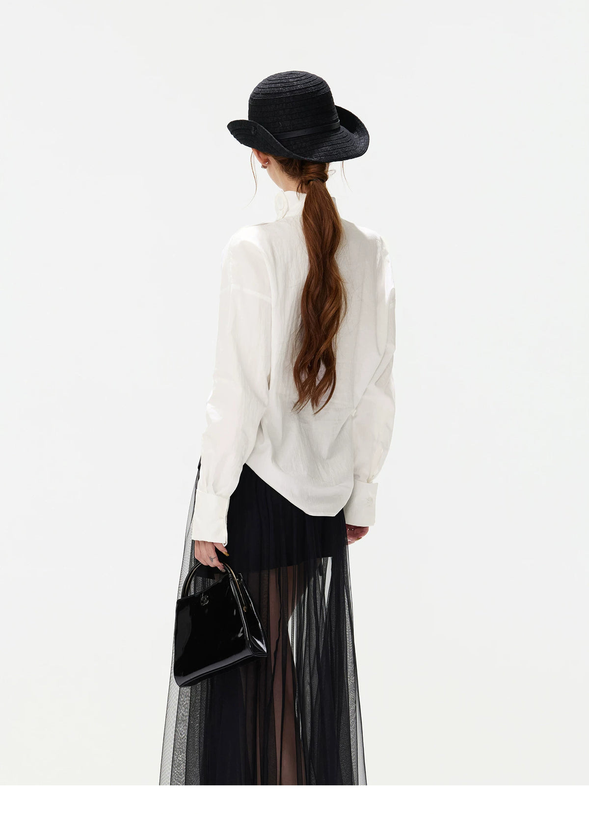 CYNR Minimalist Mock Neck Blouse