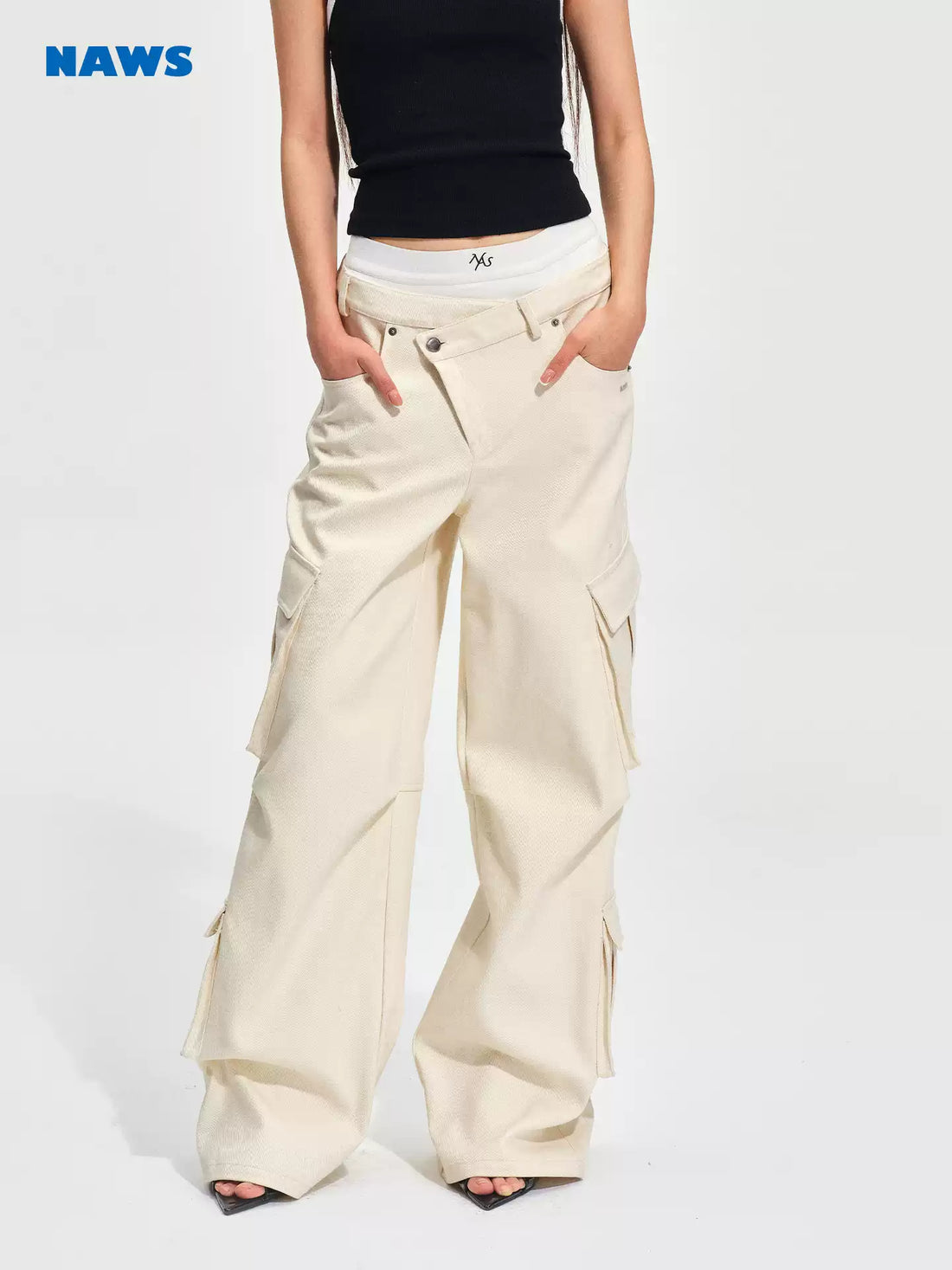 NAWS Multi pocket workwear loose straight leg wide leg pants