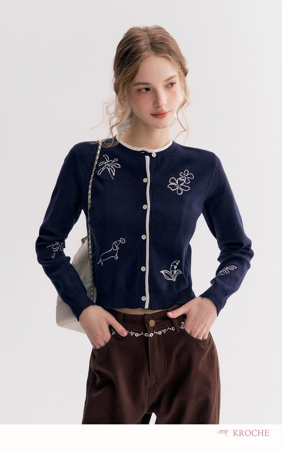 Kroche Long-Sleeve Knit Cardigan（2 color）