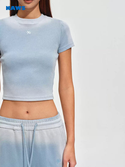 NAWS Sand washed vintage round neck T-shirt