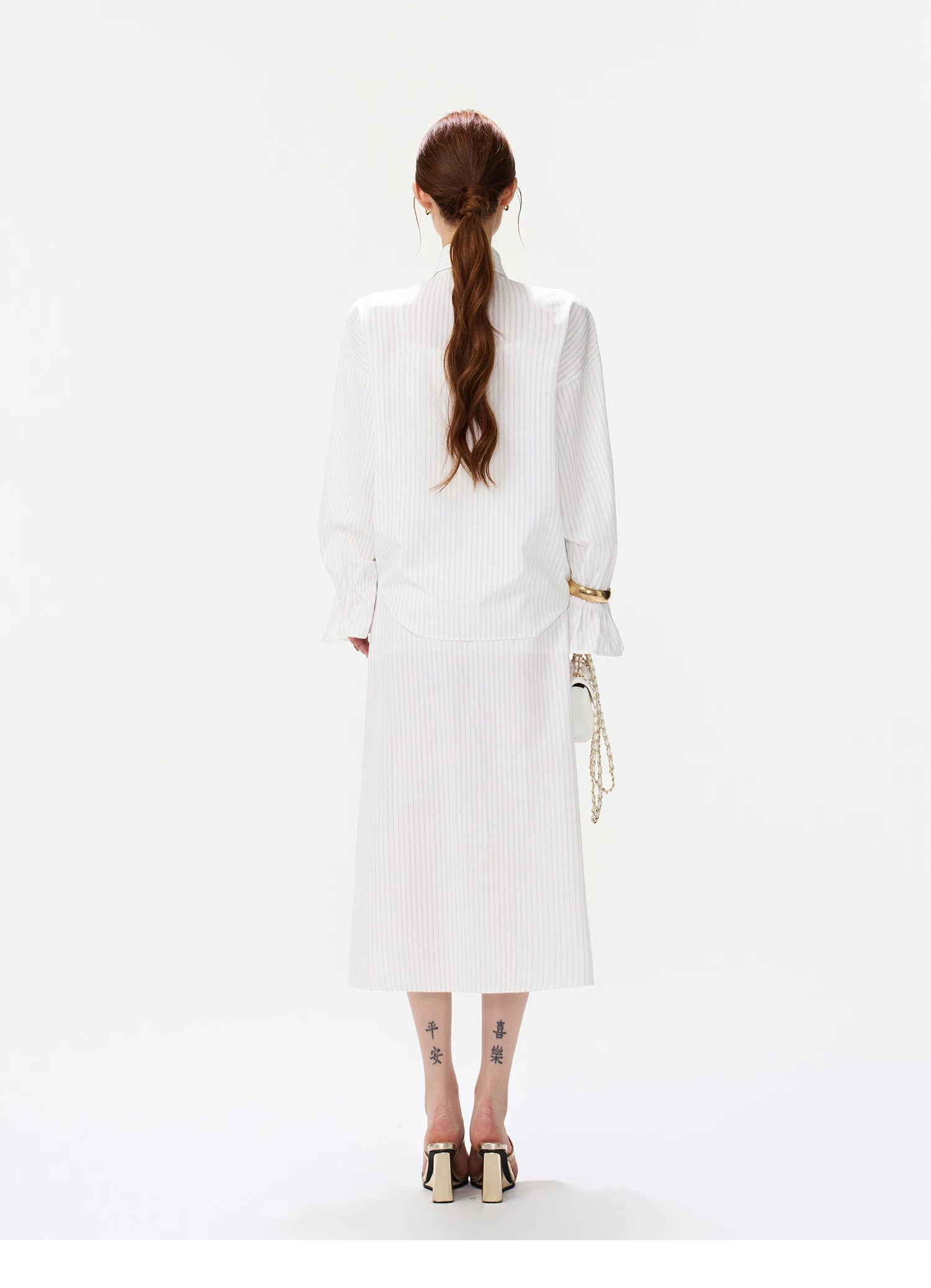 CYNR Bow-Tie Blouse and Skirt Set
