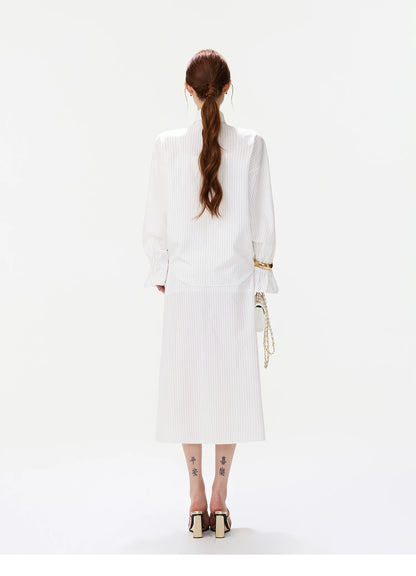 CYNR Bow-Tie Blouse and Skirt Set