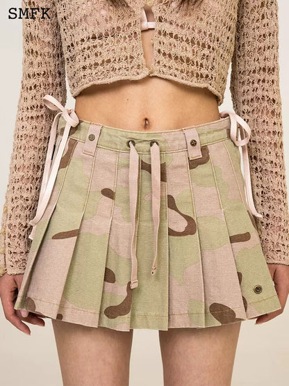 SMFK Camo pleated skirt