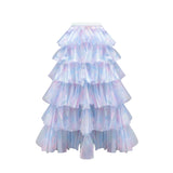 Masion Wester Blue Printed Dress Cake Skirt Set
