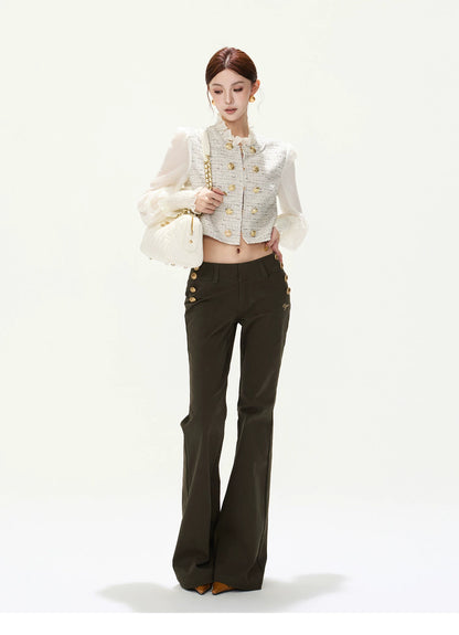CYNR Vintage Low-Rise Flare Pants