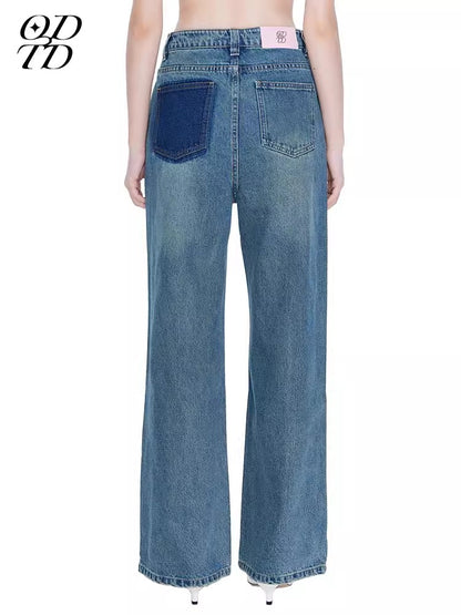 ODTD High waisted casual jeans（with belt）