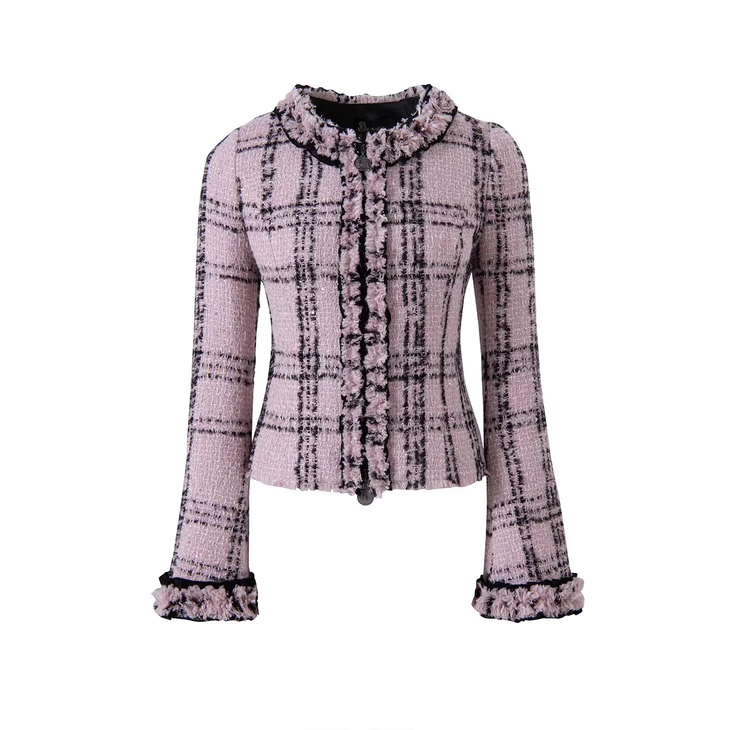 JELLOJELLO Lace silver onion woven wool coarse tweed fashion set