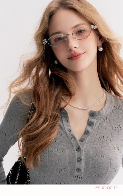 Kroche Round-Neck Slim-Fit Knit Top