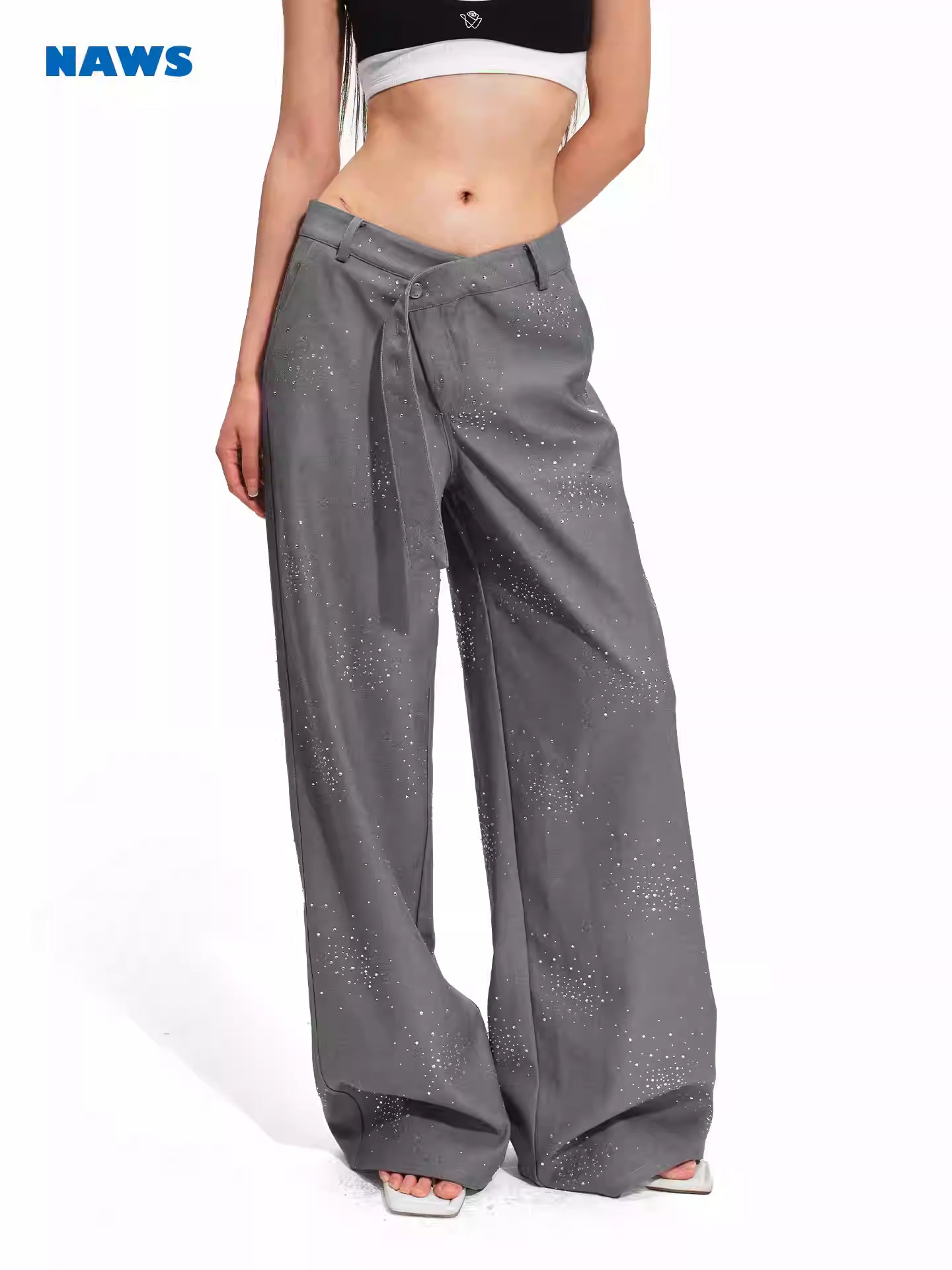 NAWS Hot stamping low waist loose fitting suit pants