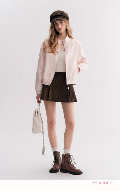Kroche Ribbed Oversized Bomber Jacket