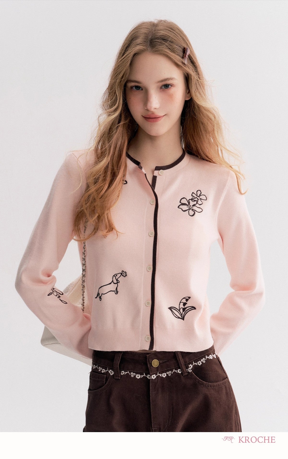 Kroche Long-Sleeve Knit Cardigan（2 color）