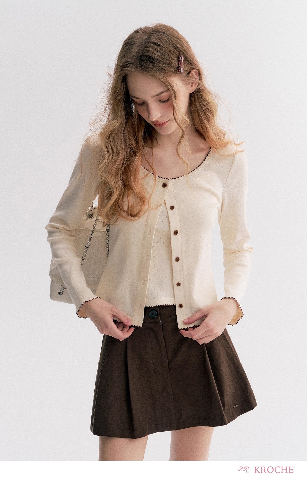 Kroche Knit Cardigan &amp; Vest Twin Set