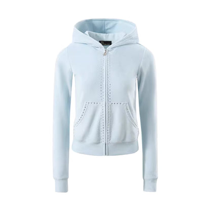 JELLOJELLO Colorful rhinestone velvet jacket + pants set