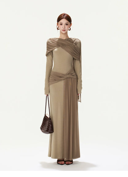 CYNR Color-Block Knit Dress