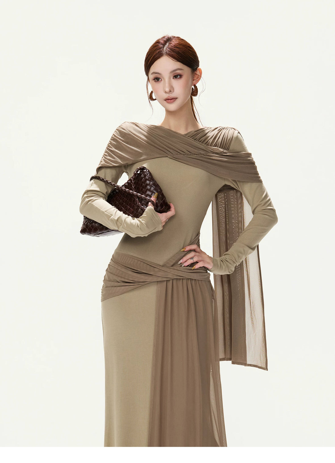 CYNR Color-Block Knit Dress